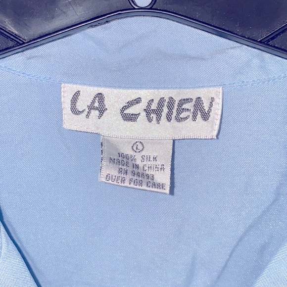 La Chien Light Blue Button Up Collared Shirt - Picture 3 of 5